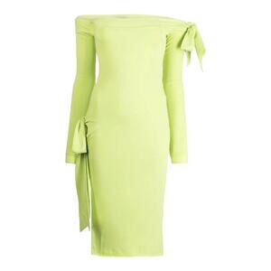 Rotate dress off the shoulder bodycon lime green size 8